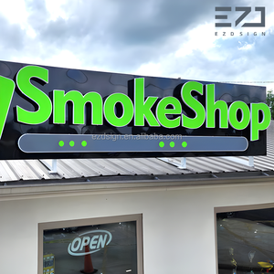 Ezd Nhà Máy Tùy Chỉnh Cửa Hàng Phía Trước Dấu Hiệu Thép Không Gỉ Khói Cửa Hàng Dẫn Đăng Ký Thuốc Lá Khói Cửa Hàng Dẫn Thư Kênh - Product Image 4