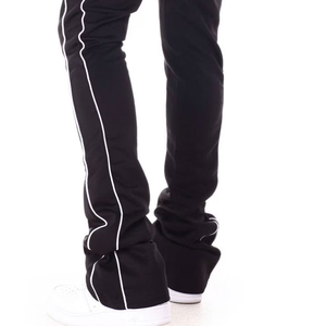 Custom Men's Sweatpants OEM Manufacturer Custom Logo <b>Stacked</b> <b>Joggers</b> for Elastic Waist Flare Casual Style Men's Sweatpants - Product Image 4