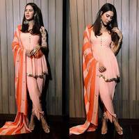 Sari Salwar Saree Katun Rayon Sutra Desain Khusus + Blus Berkualitas Tinggi Anti Kusut Panjang Lantai Pakaian Kasual Wanita 2024