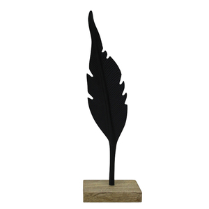 Aluminum Death <b>Sculpture</b> with Rectangle <b>Wooden</b> Base Dead Matte Black Powder Coaded Tabletop & Room Decoration - Product Image 5