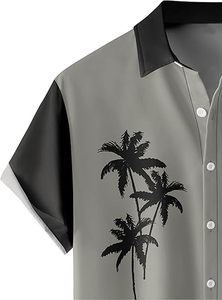 Camisa Hawaiana de Manga Corta con Botones, de Satén y Algodón, con Logotipo Personalizado, para Hombre y Mujer, para el Trabajo y Vacaciones - Product Image 3