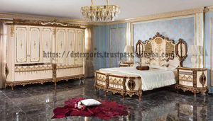 Ensemble de meubles de chambre à coucher en teck de style Maharaja, taille personnalisée au Royaume-Uni, ensemble de meubles de chambre à coucher DSTEXPORTS, lit sculpté à la main, tables de chevet - Product Image 2