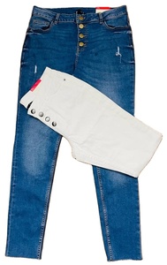 Pantalones vaqueros ajustados planos lavados transpirables ecológicos de alta calidad para mujer, nuevo diseño sólido con cremallera, precio al por mayor de moda - Product Image 2