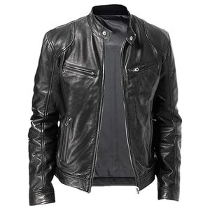 Vestes en cuir de couleur olive personnalisées pour hommes, vente en gros, designs personnalisés, broderie de veste pour hommes - Product Image 2