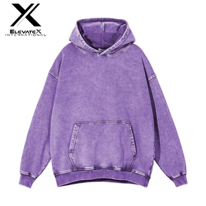 Jersey de lana de algodón 100% lavado con ácido para hombre, Sudadera con capucha de invierno Multicolor 3D para estampado de hojaldre, diseño bordado personalizado, teñido liso fo - Product Image 6