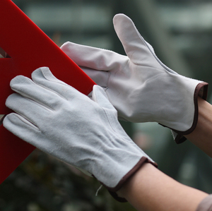Guantes de Conducción de Seguridad de Piel de Vaca Natural Suave y Duradera, Color Blanco, con Logotipo Personalizado, Antideslizantes, de 7 oz, Tejidos - Product Image 5
