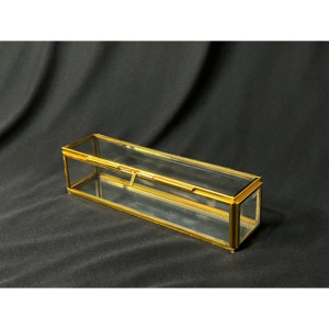 Boîte en verre moderne de haute qualité, cadre métallique doré, taille personnalisable, pour mariage, calligraphie, défilement, invitation, maison - Product Image 6