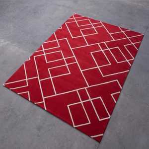 พรมขนสัตว์สีแดงทันสมัย งานแฮนด์เมด ดีไซน์หรูหรา ลวดลายนามธรรม สำหรับห้องนั่งเล่น ด้านหลังทำจากยางลาเท็กซ์ เหมาะสำหรับใช้ในบ้าน ออกกำลังกาย ตั้งแคมป์ ท่องเที่ยว และในรถยนต์ - Product Image 2