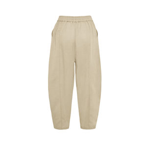 Women's Casual <b>Harem</b> Pants High Waist Breathable Plain Dyed Wrinkled Straight <b>Trousers</b> - Product Image 3