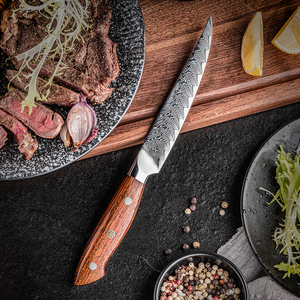 Venta al por mayor pedidos a granel personalizados OEM ODM servicio japonés alto carbono Damasco acero cocina Chef cuchillo de lujo con mango de palisandro - Product Image 1