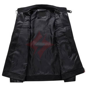 Veste de moto en cuir unisexe, style veste d'extérieur respirante à fermeture éclair intégrale, rouge, blanc, noir, col montant, bloc de couleur - Product Image 3
