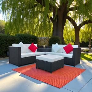 ชุดโซฟาหวายเทียม PRSF-002 จำนวน 7 ชิ้น สำหรับห้องนั่งเล่น วิลล่า สำนักงาน อาคาร รีสอร์ท - รับประกัน 18 เดือน - Product Image 1