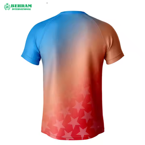 Venta al por mayor de Camisetas Personalizadas de microfibra para hombre, tejido de punto transpirable de secado rápido, 100% algodón, estilos de impresión por sublimación OEM para - Product Image 3