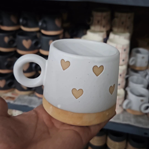 Taza de té de cerámica con corazón de amor, tazas hechas a mano para regalo para el mejor amigo, té, café seguro para microondas, tazas de té de cerámica de 250 ML - Product Image 1