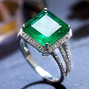 Handmade 925 Sterling <b>Silver</b> Fine Jewelry Green <b>Emerald</b> Engagement <b>Ring</b> Women Indian Weddings Wholesale Lot Jaipur Mehrajudin - Product Image 2