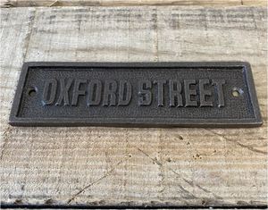 Cast Iron Retro Oxford Street Wall Plaque wholesale outdoor home wall <b>door</b> hanging hotel <b>office</b> school restaurant plaques <b>signs</b> - Product Image 3