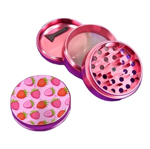 Herb Strawberry Pink Grinder Matte Herb Grinder Aluminum Herb Grinder Price Products - Product Image 1
