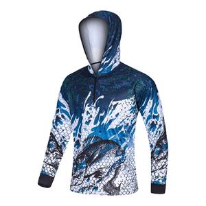 Custom Designed Long Sleeve hooded Fishing Jersey for Men with Fast Drying Fabric for Full Sun Coverage Shirts - Product Image 4