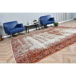 Alfombra Turca Vintage Grande de 6.2x9.4 pies, Alfombra Roja Ikat de Lana - Product Image 2