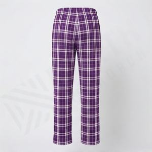 Wholesale 100 Percent Cotton <b>Flannel</b> Casual Pajama Pants Men Plaid Print Home Wear Trousers Elastic Waist Drawstring New - Product Image 2