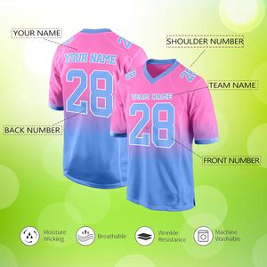 Maillots de football américain entièrement personnalisables pour jeunes et adultes Logo de l'équipe à manches courtes Couleurs Numéros de joueur pour tous les joueurs - Product Image 2
