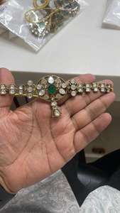 Luxe Premium fabriqué à la main Kundan ensemble de bijoux de mariée en laiton collier boucles d'oreilles pour les mariées intemporel traditionnel mariage Look cadeau - Product Image 3