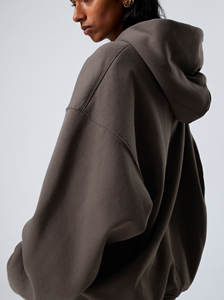 Sweat à capuche oversize d'hiver pour femme en molleton français de qualité supérieure 100% coton respirant - Product Image 3