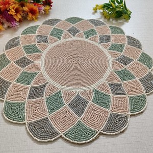 Luxury <b>Beaded</b> Washable Non-Slip Durable Handmade Table <b>Placemat</b> - Product Image 2