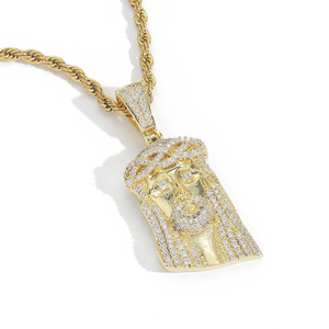 Hip Hop 925 Plata 2,5 pulgadas corte redondo Moissanite diamante religioso Jesús colgante collar Hip Hop joyería de moda para hombres - Product Image 2