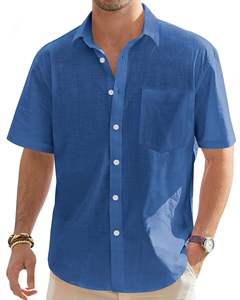 T-shirt décontracté à col rond tendance pour hommes Coton de haute qualité Doux Léger Couleur vierge Mode - Product Image 6