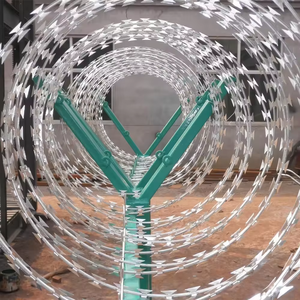 Alambre de Púas Galvanizado en Caliente, Resistente, Tipo <span class=keywords><strong>Concertina</strong></span> de 500 mm, <span class=keywords><strong>Precio</strong></span> <span class=keywords><strong>por</strong></span> <span class=keywords><strong>Metro</strong></span>, con Pistola Aplicadora - Product Image 1