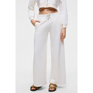 Pantalones Deportivos Blancos de Cintura Alta y Pierna Ancha para Mujer, 100% Algodón, Transpirables, Marca <span class=keywords><strong>LAYA</strong></span> - Product Image 1