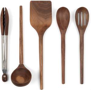 High Quality Eco-Friendly <b>Wooden</b> Kitchen Utensil Set Long Handle Includes Turner Tongs Slotted Spoon <b>Ladle</b> Best Spoons-Bulk - Product Image 6