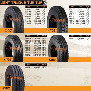 Pneu de camionnette KUMA K703 de haute qualité, lumière biaisée, nouveau caoutchouc naturel noir, 205-225 mm, garantie de remplacement d'un an - Product Image 6