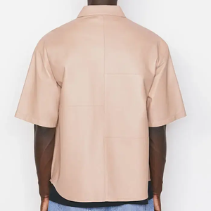 Chest Pocket Fashionable <b>Leather</b> <b>Shirts</b> Men's High Streetwear Plain <b>Leather</b> <b>Shirt</b> Men's Zipper Letterman <b>Leather</b> <b>Shirts</b> Tops - Product Image 5