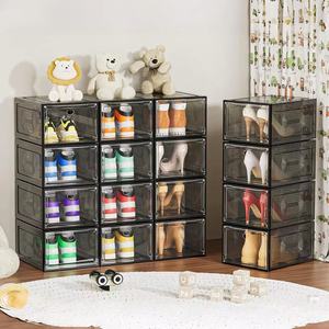 Chất lượng cao rõ ràng phía trước mở tổ chức rõ ràng Stackable có thể gập lại nhựa trong suốt hộp giày - Product Image 5