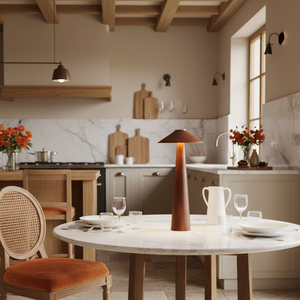 Tối Giản LED Không Dây Bảng Đèn Nấm Hình Dạng Cơ Sở Bằng Gỗ Da Bóng Điều Khiển Cảm Ứng Mờ Pin Ánh Sáng Ban Đêm Cho Nhà - Product Image 6