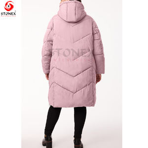 Nouvelle veste à capuche bouffante personnalisée vers le bas Long manteau pour les femmes Vintage à manches longues vêtements d'extérieur pour femmes - Product Image 4