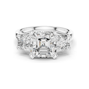 Anillo de Tres Piedras con Diamante Cultivado en Laboratorio CVD de 4.05 CT, Claridad VVS-VS, Oro de 18K, 14K, 10K y Plata 925, Oro Rosa, Amarillo y Blanco - Product Image 1