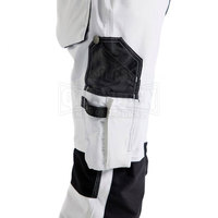 Pantalón de trabajo de algodón transpirable personalizado en color blanco, talla grande, con múltiples bolsillos tipo cargo.