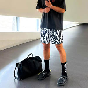 Customized Embroidered Logo Sublimation Printed Double <b>Layer</b> Solid Casual Mesh Shorts Quick Dry Summer for Men - Product Image 3