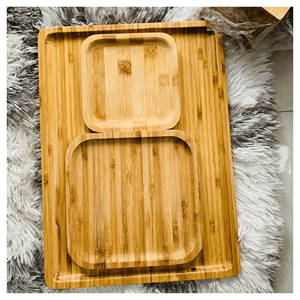 Juego de Tablas de Cortar de Bambú 99 GOLD DATA Vietnam - Tablas de Cortar Duraderas Rectangulares/Redondas/Cuadradas de 2.0 cm de Grosor Aptas para Lavavajillas - Product Image 3