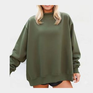 Sudadera Holgada de Cuello Alto de Algodón Suave para Mujer, Otoño/Invierno, Cálida, de Felpa, Estilo Urbano - Product Image 1