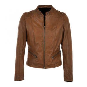 Chaqueta de Cuero Sólido para Mujer, Diseño Personalizado Profesional, Invierno, Transpirable, Resistente al Viento, Ecológica, con Decoración de Botones, al Mejor Precio - Product Image 3