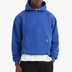 Personalizado liso peso pesado 420 GSM caída hombro Sudadera con capucha fabricantes en blanco 100% algodón de gran tamaño de alta calidad con capucha - Product Image 1