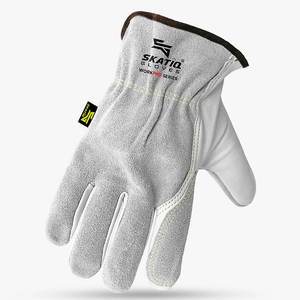 Skatiq SG-6070 Gants de conducteur en peau de chèvre de haute qualité avec embouts à haute visibilité Fonctions antidérapantes et imperméables - Product Image 6