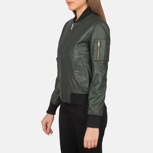 Veste en cuir véritable sur mesure pour femmes, couture de qualité supérieure, manches longues, coupe ajustée et logo personnalisé disponible avec capuche - Product Image 2
