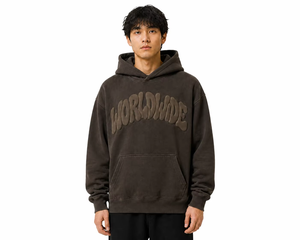 Custom Oversized <b>Hoodie</b> with Puff Print Logo | OEM Heavyweight Streetwear Pullover <b>Hoodie</b> for Men - Product Image 1