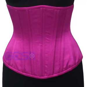 Corset en coton jaune de qualité supérieure, à armatures en acier, pour le maintien de la taille, sous le buste |   Corset en coton jaune de haute qualité - Product Image 6