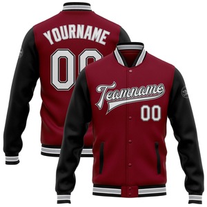 Directo industria venta al por mayor casual invierno personalizado Kelly verde rojo-blanco Navidad 3D bombardero Full-Snap Varsity Letterman chaqueta - Product Image 2